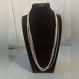 Vintage Elegant Silver Multi-Strand Necklace